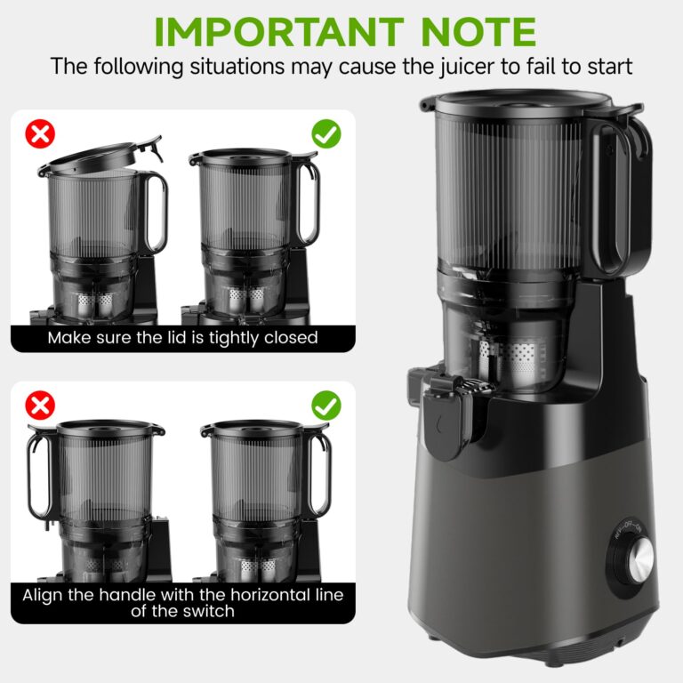 Cold Press Juicer, 5.8" Extra Large Feed Chute Fit Whole Fruits & Vegetables, 350W Slow Masticating Juicer Machines, Easy to Clean, High Juice Yield - Image 7