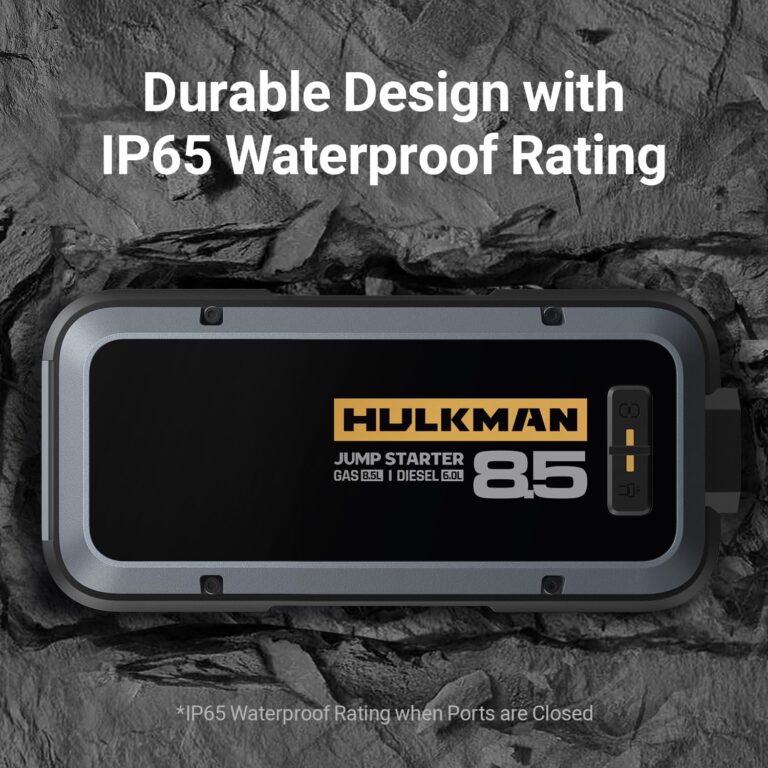 Hulkman Alpha85S,Space Gray, 2000A 74Wh Smart Jump Starter with -40℉ Start Tech, 12V Portable Car Battery Booster, 3.3" LED Display, USB-C Power Pack, Jumper Cables for up to 8.5L Gas/6.0L Diesel - Image 5