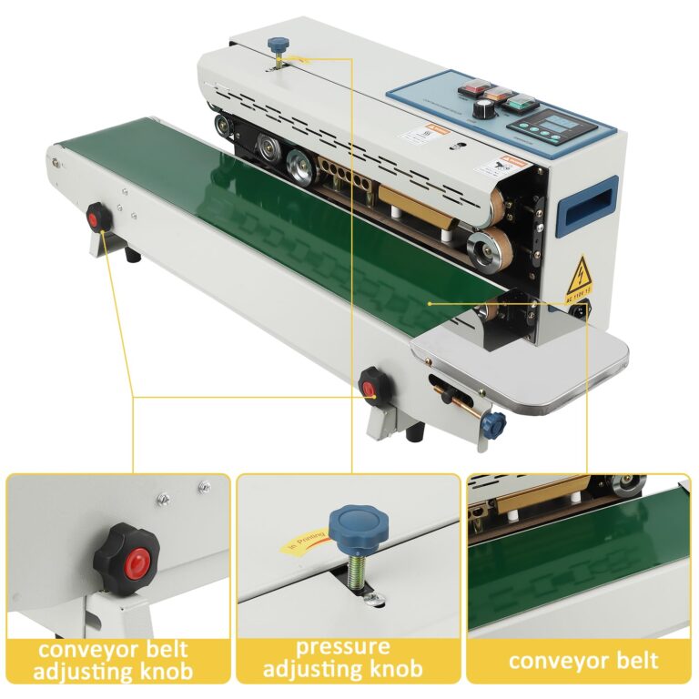 Takywep Continuous Band Sealer FR900K - Automatic 110V Horizontal Sealer with Digital Temperature Control for Commercial PP Aluminum Foil PVC Plastic Bags - Image 6