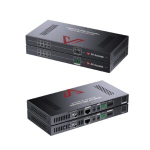 ARC HDMI Extender 4K@60Hz 4:4:4 Over Cat5e/6/6a/7 Cable up to 130ft, HDBaseT Extender, Audio Return Channel, S/PDIF Audio Pass Through, HDMI 2.0, HDCP2.2, CEC, PoE & Dual IR, RS232, Atmos & DTS:X