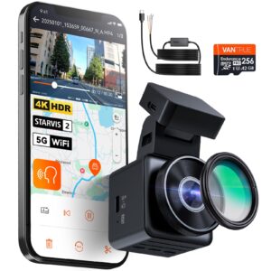 [Bundle-3 Items: Vantrue E1 Pro Dash Cam & Hardwire Kit & 256GB SD Card] 4K Mini Dashcam Front, STARVIS 2 IMX678 Night Vision HDR,