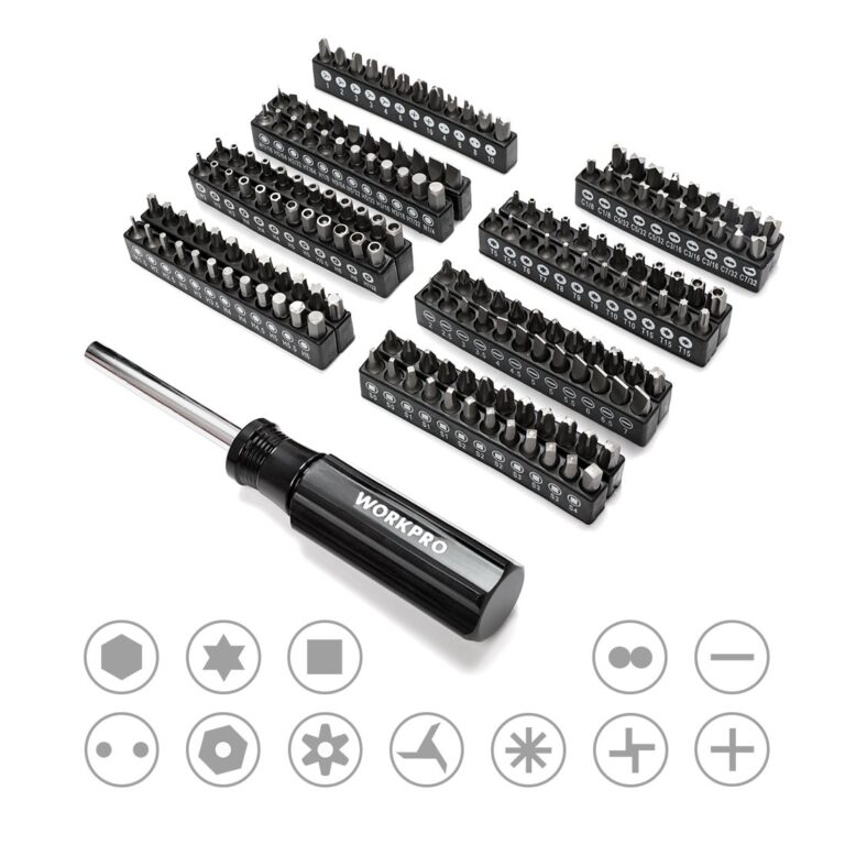 WORKPRO 450-Piece Drive Socket Set 1/2" 1/4" 3/8", CR-V Metric and Imperial with Quick-Release Ratchet Wrench, Spanners, Bits Set, Mechanics Tool for Car Repair - Image 6