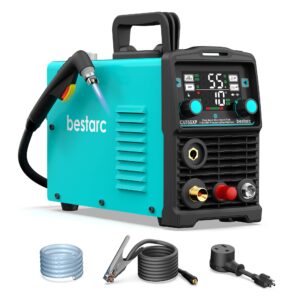 bestarc 55Amps Plasma Cutter, Blow Back Pilot Arc With [Air Sensor Technology], 110V/220V Dual Voltage Non-HF Plasma Cutting Machine, Digital Screen Display (CUT55XP 110V/220V)