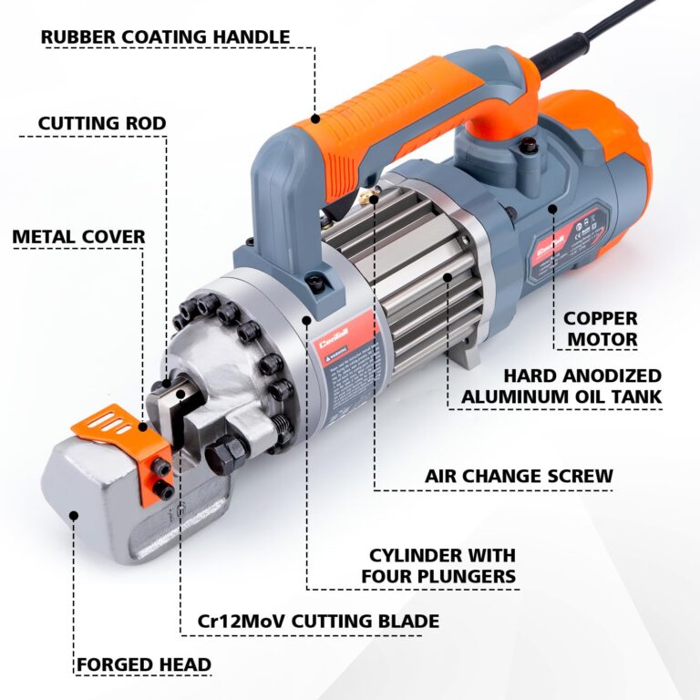CENTALL 5/8 Inch Electric Hydraulic Rebar Cutter, Portable Rebar Cutter, Cutting up to 4-16mm #5 Rebar, Cutting Speed 1-1.5S 1000W RC16B (Grey + Orange) - Image 6