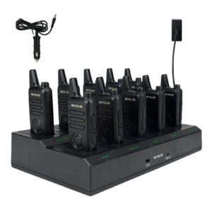 Retevis RT22S Walkie Talkies for Adults,Portable FRS Two-Way Radios(10 Pack) with 10 Way Multi Gang Charger, Handheld 2 Way Radio Rechargeable,Charging Progress Visible for Business Warehouse School