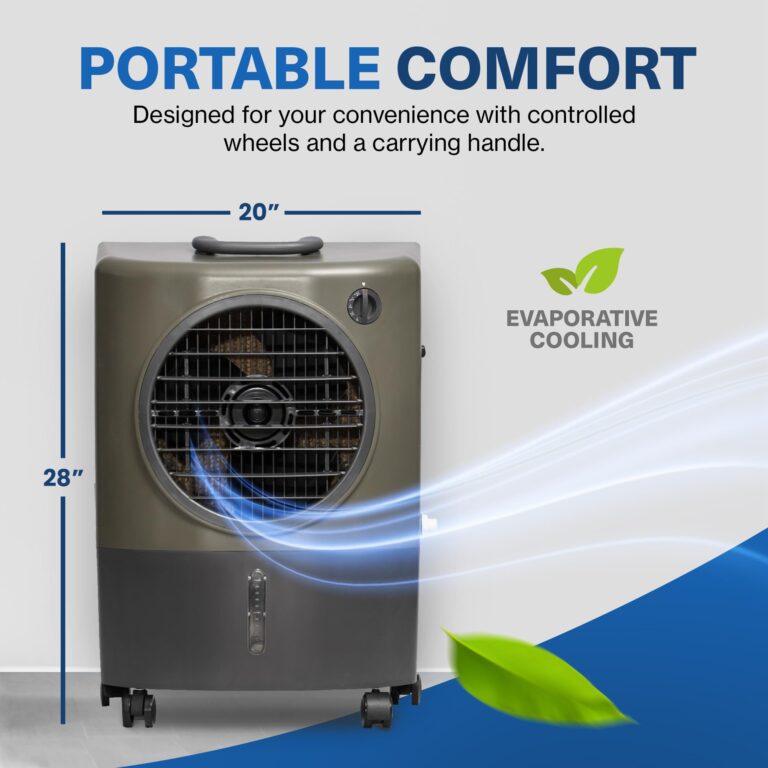 Hessaire MC18V Portable Evaporative Cooler, Green, 1300 CFM, Cools 500 Square Feet - Image 4