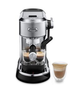 De'Longhi Dedica Maestro Plus Espresso Machine with Automatic Steam Wand for Latte, Cappuccino, Coffee, Stainless Steel, EC950M