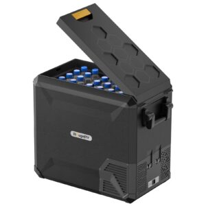 BougeRV 12 Volt Car Refrigerator Dual-System & Dual-Zone Aspen 50, Electric Cooler Portable Freezer Fridge, Quick Freeze to -9 °F with IceDrive,50L (53QT) Compressor Freezer(Battery not included)