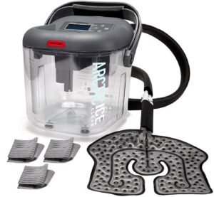 Circulating Cold Water Therapy Ice Machine Gen 2 by Arctic Ice Clear – for Knee, Elbow, Shoulder, Back Pain, Swelling, Sprains, Injuries (Arctic Ice Clear) (with Universal Pad)