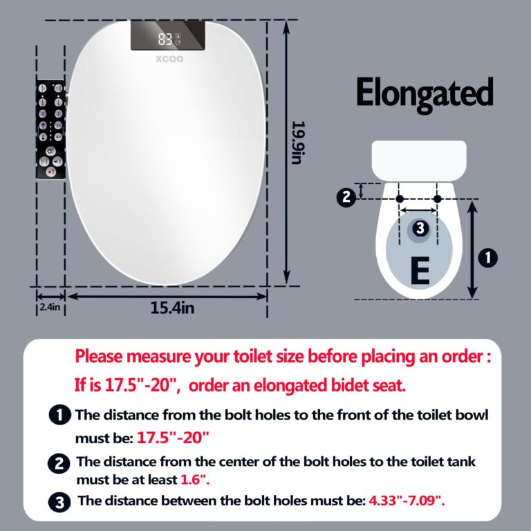 XCQQ Bidet Toilet Seat Elongated, Unlimited Warm Water, Heated Toilet Seat, Warm Air Dryer, Rear and Feminine Washing, Soft Closed Toilet Lid, Night Light, Smart Toilet Seat with Bidet Requires Outlet - Image 5