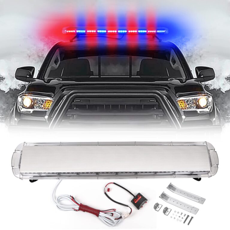 CUMART 47" 88LED Extreme Bright Intensity Construction Emergency Warning Strobe Light Bar Rooftop Low Profile Law Enforcement Hazard Flashing for Tow Truck Vehicle Red/Blue/Red - Image 2
