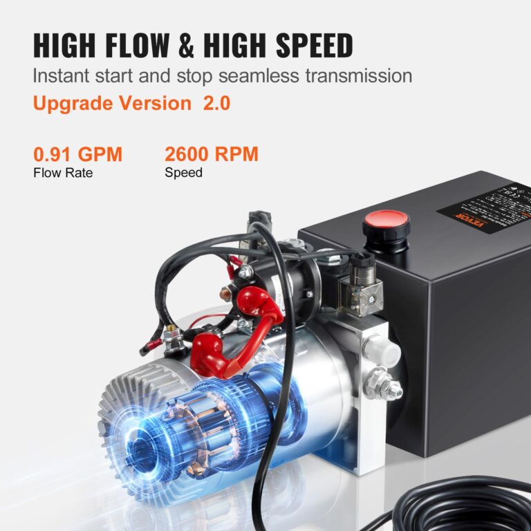 Mophorn Hydraulic Power Unit 8 Quart Hydraulic Pump Double Acting Hydraulic Power 12V DC with Metal Oil Reservoir Hydraulic Pump Power Unit for Dump Trailer Car Lifting - Image 5