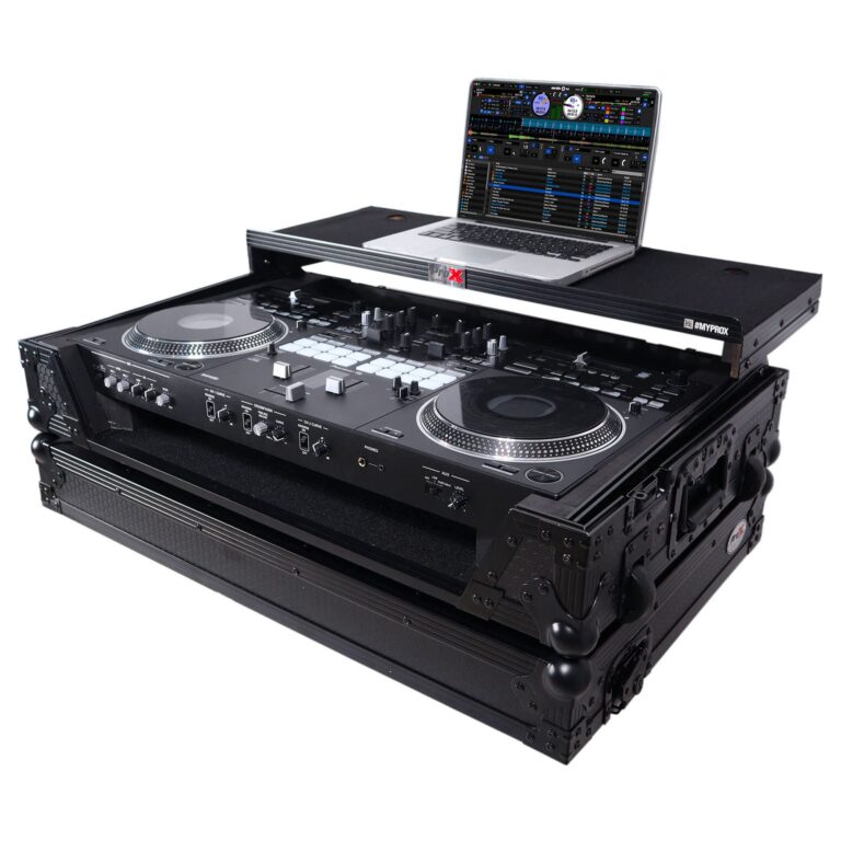 ProX Live Performance Gear ATA Style Flight Case for Pioneer DDJ-REV7 DJ Controller with Laptop Shelf Wheels and 1U Rackspace Black Finish - Image 7