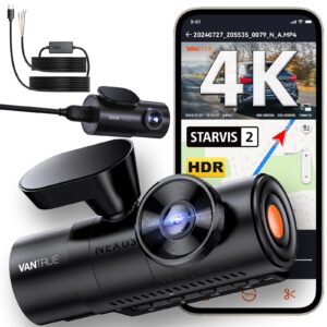 [ Bundle-2 Items: Vantrue N4 Pro 4K 3CH + Hardwire Kit ] True 4K Wi-Fi 3-Channel Dashcam, IMX678 Night Vision, Infrared Cabin Camera, 4K HDR, Voice Control, GPS Car Cam for Taxi Uber Drivers