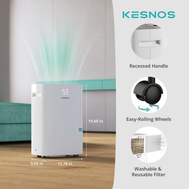 Kesnos 5,000 Sq. Ft. Most Efficient Energy Star 2025 Dehumidifier for Home, 80 Pints Dehumidifier with Drain Hose for Basement, Bedroom, Bathroom, Room, Featuring Front Display, 24H Timer Function - Image 3