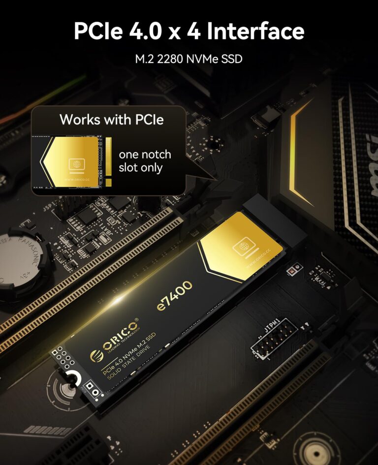 ORICO 4TB NVMe SSD PCIe 4.0- Up to 7400MB/s, M.2 2280 PCIe 4.0X4 Internal Solid State Drive, Fast Heat Dissipation, Compatible with macOS Windows for Gamers and Creators-e7400 - Image 6