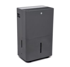 GE Smart Energy Star Portable Dehumidifier w/WiFi for Basement, Bedroom, Bathroom, Garage, Large Rooms up to 4500 Sq Ft, 50Pint w/Removable Bucket & Continuous Drain Connect for Auto/Manual Drainage