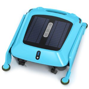 Solar Robotic Pool Skimmer Cleaner: SMONET Automatic Cordless Pool Skimmer for Above Ground Pool with Dual Charging Options Path Optimization, Two Speed Modes Saltwater Compatibility