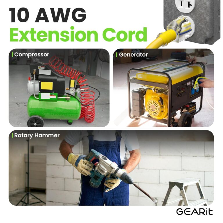 GEARit Outdoor 10 AWG Gauge 3 Prong Plug 100 Foot Extension Cord, Power Cord for Lawn, Garden, Appliances, 10/3, SJTW Heavy Duty for Indoor/Outdoor, All Purpose Weather Resistant, 100 Feet, Yellow - Image 4