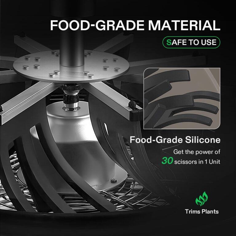 VIVOSUN 19 inch Bud Leaf Bowl Trimmer with Clear Visibility Dome, Sharp Stainless Steel Blades for Spin Cut, Solid Metal Gear Box, and Hand Pruner (Upgraded Version) - Image 6