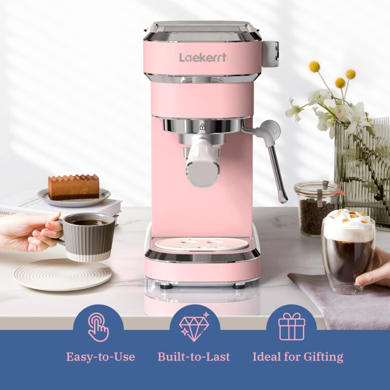 Laekerrt Professional Espresso Machine 20 Bar, Espresso Maker with Milk Frother Steam Wand, Stainless Steel Home Coffee Machines for Cappuccino and Latte, Gift for Women Wife Daughter or Mom, Pink - Image 7