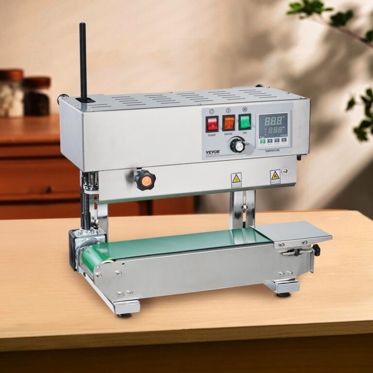 VEVOR Continuous Bag Band Sealing Machine, 0.24-0.47 in/6-12 mm Seal Width, Vertical Band Sealer Machine with Digital Temperature Control, Stainless Steel Bag Sealer for 0.02-0.8 mm Plastic Bags Films - Image 3
