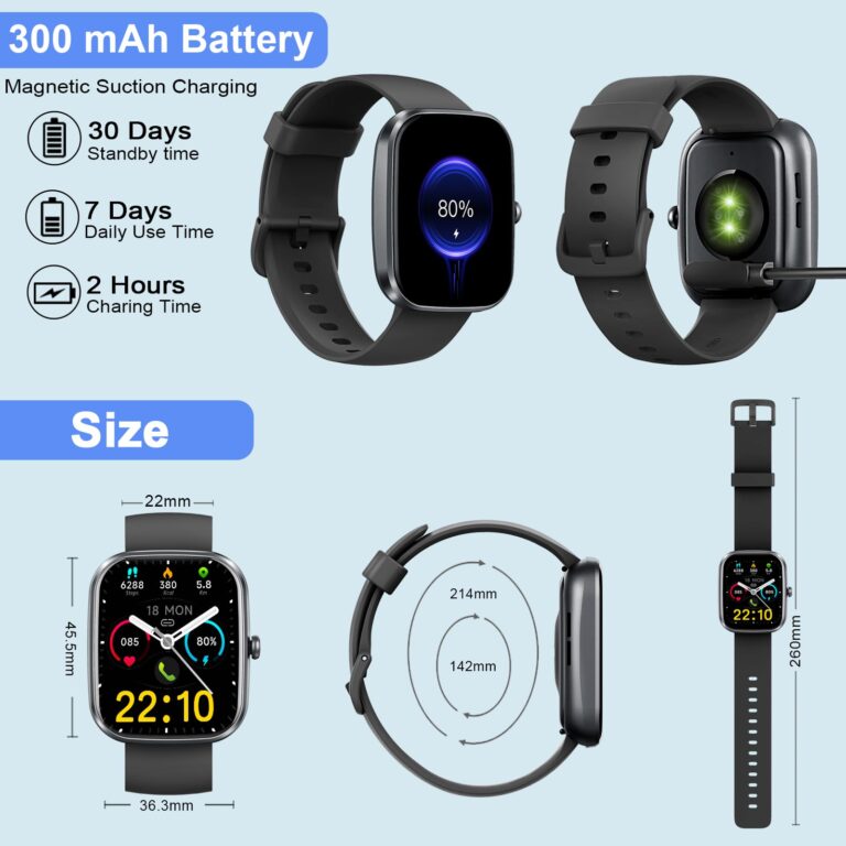 Smart Watch(Answer/Make Calls), 1.91" Smartwatches for Men Women, Fitness Tracker with 110+ Sport Modes, IP68 Waterproof, Heart Rate/Sleep/Spo2 Monitor, Pedometer, Activity Tracker for Android iOS - Image 3