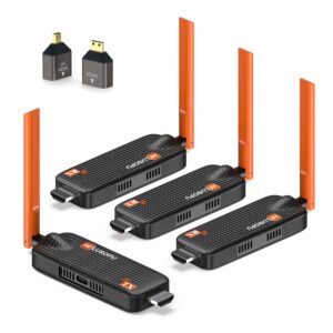 Wireless HDMI Transmitter and 3 Receivers, Support Up to 6 Receivers, 5.8G WELUSOPU HDMI Wireless Extender Streaming Content for PC Laptop Camera Cable Box to Multiple TVs Monitors Projectors -165FT