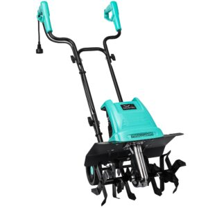 IncwBo Tiller Cultivator 17 inch 15 Amp 6 Steel Tines Tillers for Gardening Electric Rototiller for Garden Yard