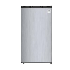 ARCTIC CHEF ACFR322 RCA Mini Refrigerator, Compact Freezer Compartment, Adjustable Thermostat Control, Reversible Door, Ideal Fridge for Dorm, Office, Apartment, Platinum Stainless, 3.2 Cubic Feet