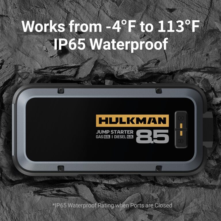Hulkman Alpha85,Space Gray,2000A 74Wh Smart Jump Starter,12V Portable Car Battery Booster with 3.3" Display,USB-C Power Pack,5-Mode Flashlight,Jumper Cables for up to 8.5L Gas/6.0L Diesel - Image 5
