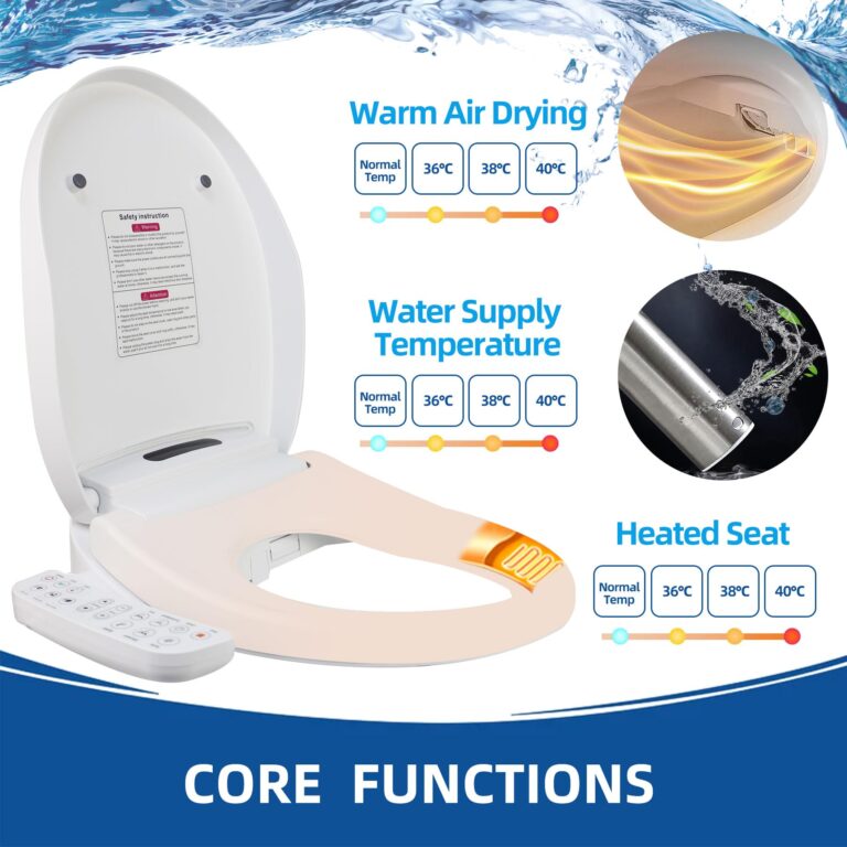 TooCust Bidet Toilet Seat Elongated - Electronic Heated Toilet Seat Elongated with Dryer and Warm Water, Temperature Controlled Wash, Smart Touch Panel, Nightlight, Elongated Toilet Seat Slow Close - Image 6