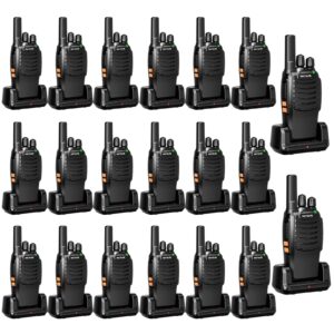 Retevis H-777 2 Way Radios Walkie Talkies Long Range, Rechargeable Two Way Radios, Hand Free Adults Walkie Talkies with Charging Base(Black, 20 Pack)