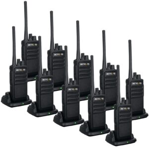 Retevis RT17 Walkie Talkie, Two Way Radio with USB Charging Base, VOX Handsfree Walkie Talkie for Business Healthcare School Restaurant Retail Church(10 Pack)