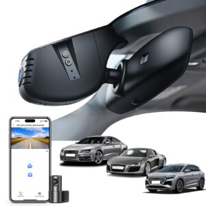 Mangoal Front 4K & Rear 1080p Dash Cam fit for Audi (Model A) 2019 2020 2021 2022 2023 2024 A4 A6 Allroad A3 A5 Q5 S4 S6 Q7 A8 S8 TT A7 S5 Q3 S3 S7 RS3 RS5 RS6 e-tron, OEM Look, WiFi & App, 128GB Card