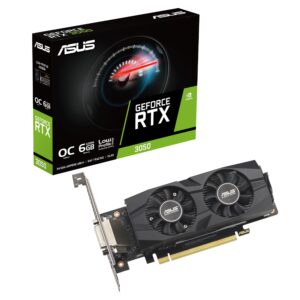ASUS GeForce RTX™ 3050 LP BRK OC Edition 6GB GDDR6 (IP5X dust Resistance, Dual Ball Bearings, Stainless Steel Bracket, PCIe 4.0, DLSS 3, HDMI 2.1, DisplayPort 1.4a, DVI-D and More)