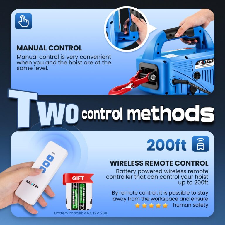 NEWTRY 1100lbs Electric Hoist Winch with Wireless Remote Control 110/120 Volt Portable Power Electric Hoist 16ft/min - Image 5