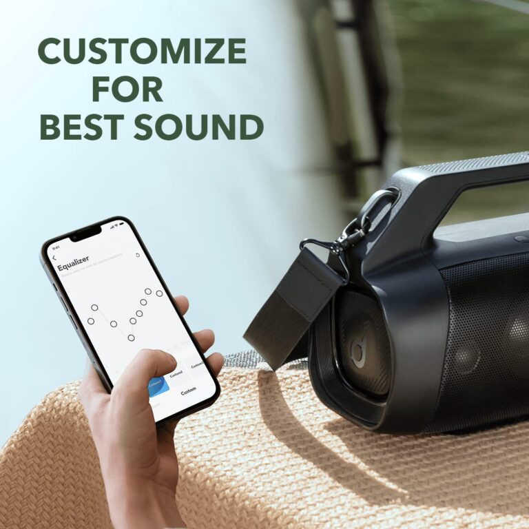 Soundcore Motion Boom Plus by Anker, IP67 Portable Speaker, 80W Stereo Sound, Custom EQ & BassUp, Built-in Power Bank, Waterproof Bluetooth Speaker for Camping, Beach, and Backyard - Image 3