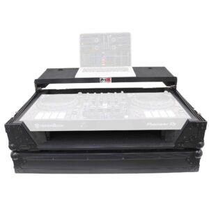 ProX Flight Case for Pioneer DDJ-1000 & DDJ-1000 SRT Digital Controller with Sliding Laptop Shelf & Wheels - Black on Black Design - XS-DDJ1000WLTBL