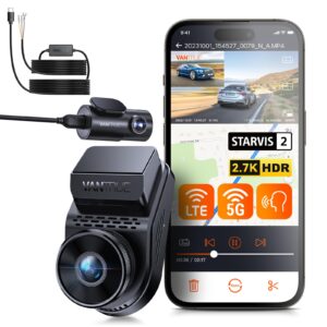 【Bundle: Vantrue S1 PRO Dual Dash Cam + Vantrue Hardwire Kit】 Vantrue S1 Pro 2.7K Front and Rear 5G Wi-Fi Dash Cam, 1944P Dual Hidden Dash Camera for Cars, STARVIS 2, Voice Control