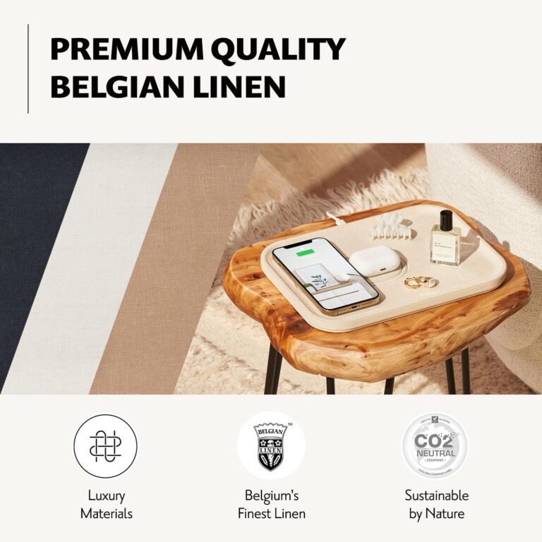 Courant MAG:3 Charger and Tray - Belgian Linen, Multi-Device Charger Compatible with MagSafe iPhones 16, 15, 14, 13, 12 or Wireless AirPod Cases (Charcoal) - Image 4