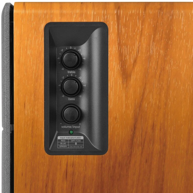 Edifier R1280DB Powered Bluetooth Bookshelf Speakers - Optical Input - Wireless Studio Monitors - 4 Inch Near Field Speaker - 42w RMS - Wood Grain - Image 6