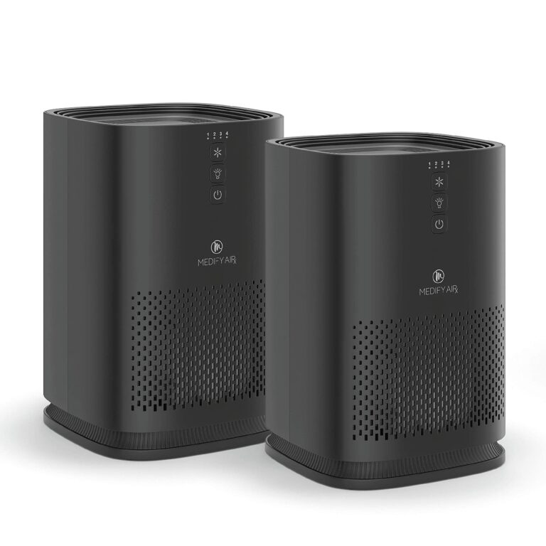 Medify MA-14 Air Purifier with True HEPA H13 Filter 428 ft² per Hour for Smoke, Odors, Pollen, Pets 99.9% Removal to 0.1 Microns Black, 2-Pack