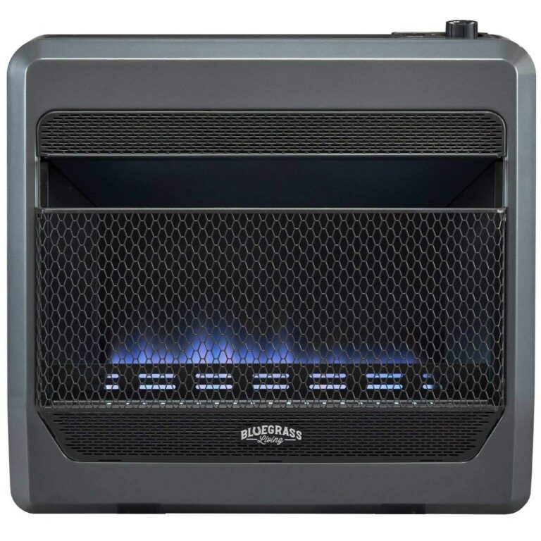 Bluegrass Living B30TPB-BB Ventless Propane Gas Blue Flame Space Heater with Thermostat Control, 30000 BTU, Heats Up to 1400 Sq. Ft., Includes Wall Mount, Base Feet, and Blower, Black - Image 2