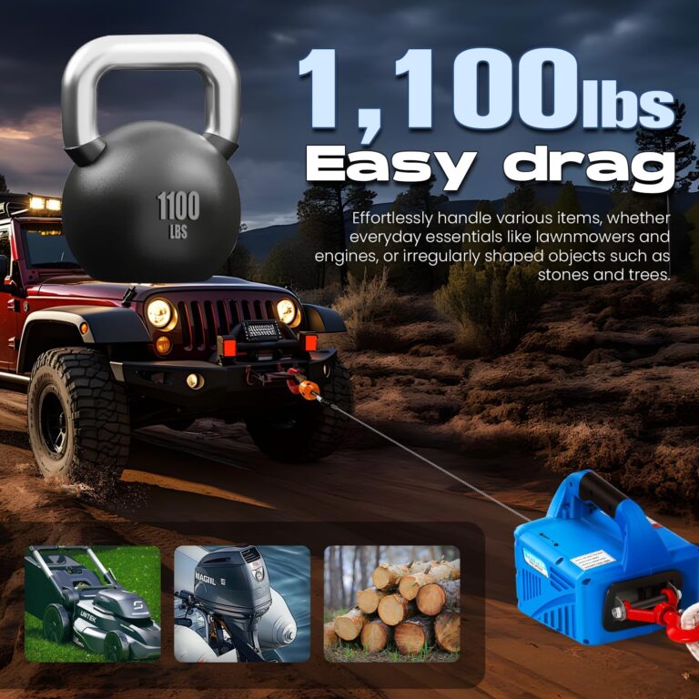 NEWTRY 1100lbs Electric Hoist Winch with Wireless Remote Control 110/120 Volt Portable Power Electric Hoist 16ft/min - Image 7