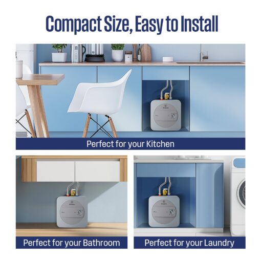 Westinghouse Electric Mini Tank Water Heater, 1.3 Gallon Point of Use Instant Hot Water Heater 120V 1440W, Small Hot Water Heater, Under Sink, Wall or Floor Mounted, Easy to Install - Image 3