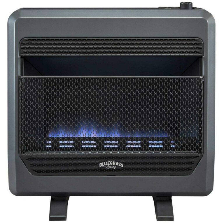 Bluegrass Living B30TPB-BB Ventless Propane Gas Blue Flame Space Heater with Thermostat Control, 30000 BTU, Heats Up to 1400 Sq. Ft., Includes Wall Mount, Base Feet, and Blower, Black - Image 3