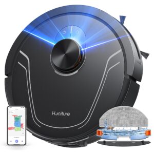 HONITURE Robot Vacuum and Mop Combo,V8 Pro Robot Vacuum Cleaner with 5000Pa Max Suction,Laser Navigator Robotic Vacuums with 180 Mins Run Time,Self-Charging,App Control,Ideal for Pet Hair