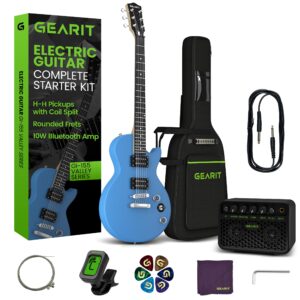 GEARit GI-155 Valley Series, 39" Electric Guitar Set w/Amplifier, H-H Pickups with Coil Split, All-Inclusive Starter Kit with Tuner, Gig Bag, and Guitar Strap, Cable, Picks, Strings - Blue