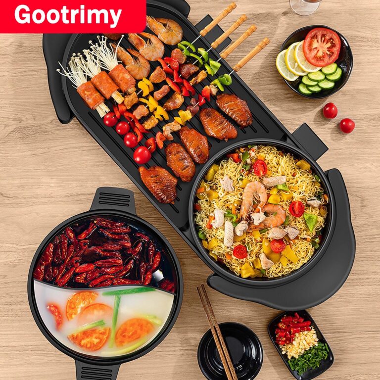 Hot Pot with Grill, Electric Hot Pot 2 in 1 Shabu Shabu Hot Pot Korean BBQ Grill, Removable Hotpot Pot 1200W / Large Capacity Baking Tray, Separate Temperature Control, Electric Grill for 2-12 People - Image 2